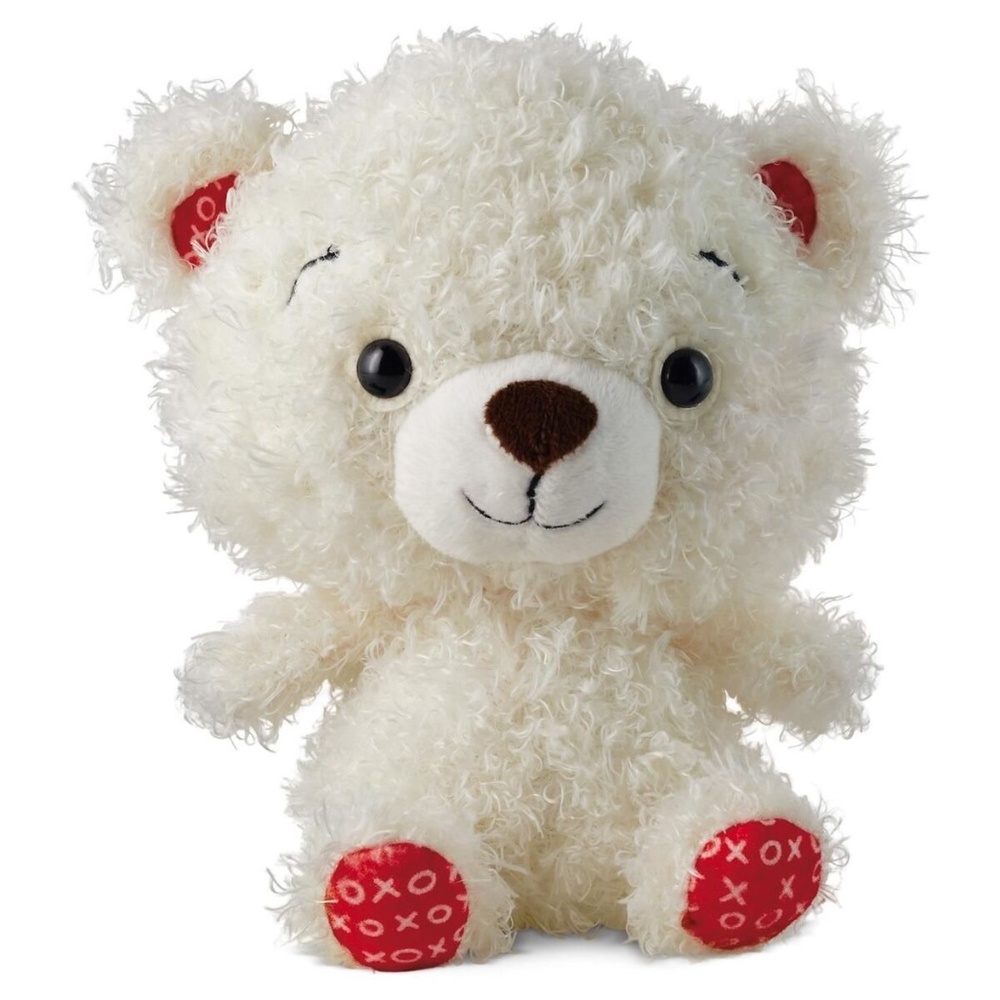 Vintage Hallmark Cuddles to Share White Fluffy Plush Bear 8" Valentine's Bear